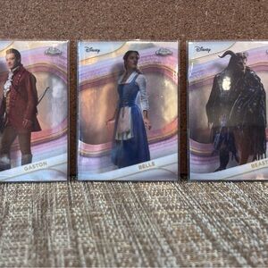 Disney Cards - Gaston, Belle, Beast Topps Chrome 2025 (129,130,131) live action